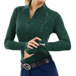 NEW RJ CLASSICS logan quarter zip training shirt in bayberry